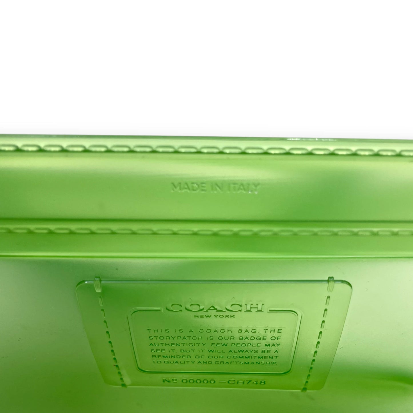 Coach Green Jelly Bag