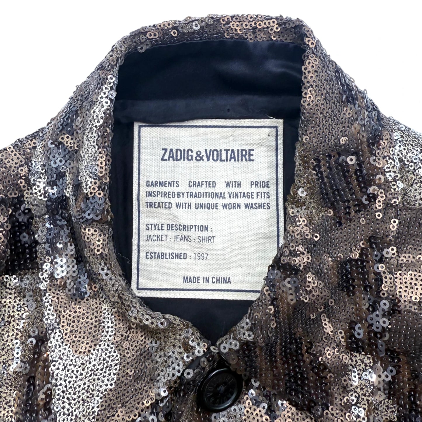Zadig & Voltaire Sequin Camo Moto Jacket