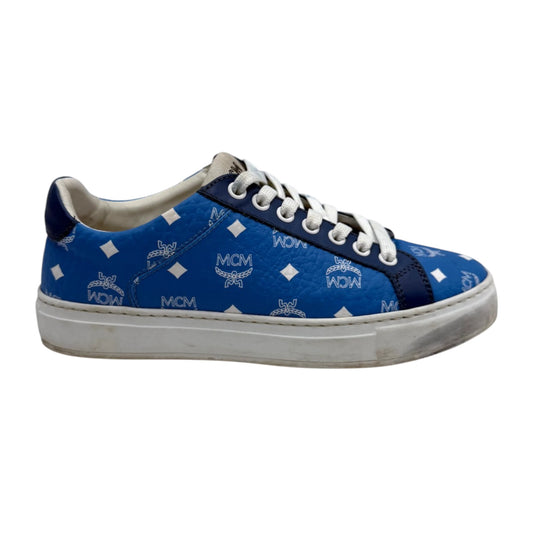 MCM Blue Visetos Mongogram Sneakers