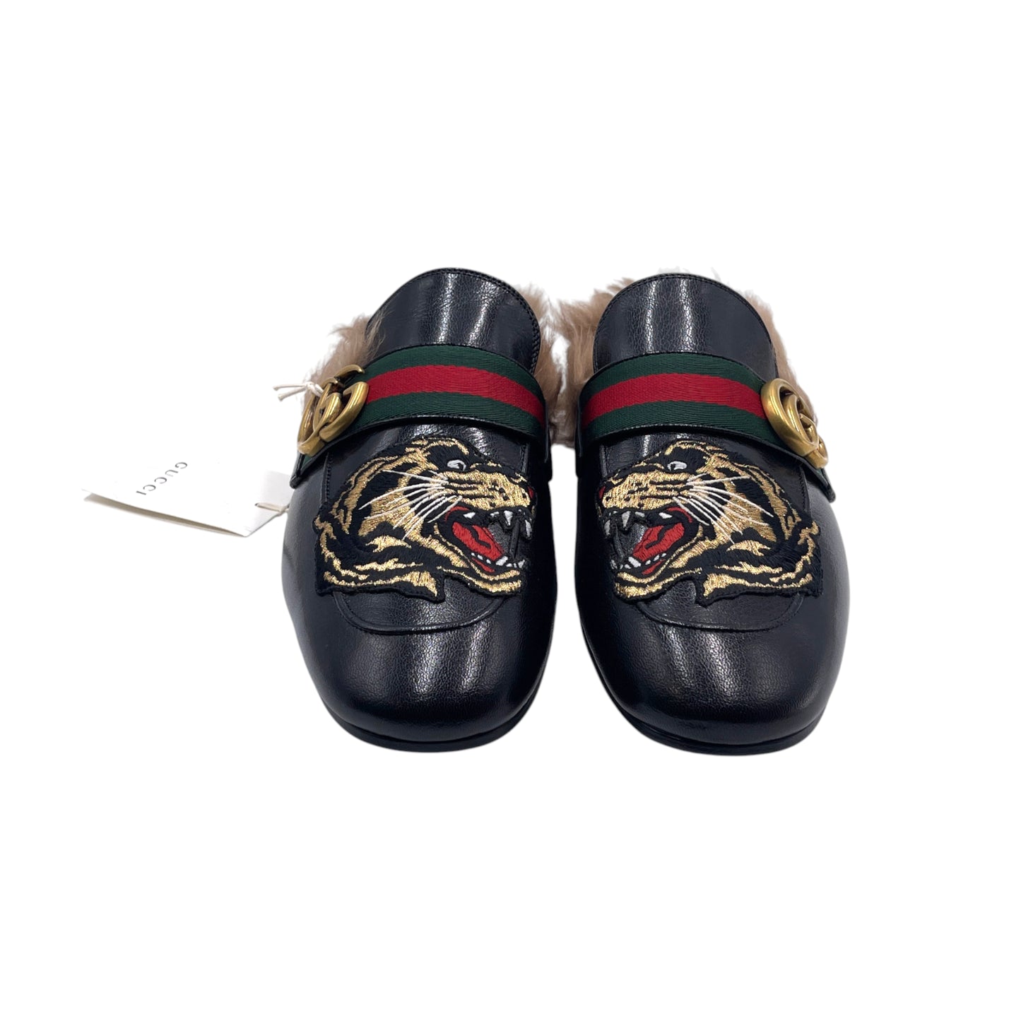 Gucci GG Tiger Fur Web Men's Mules