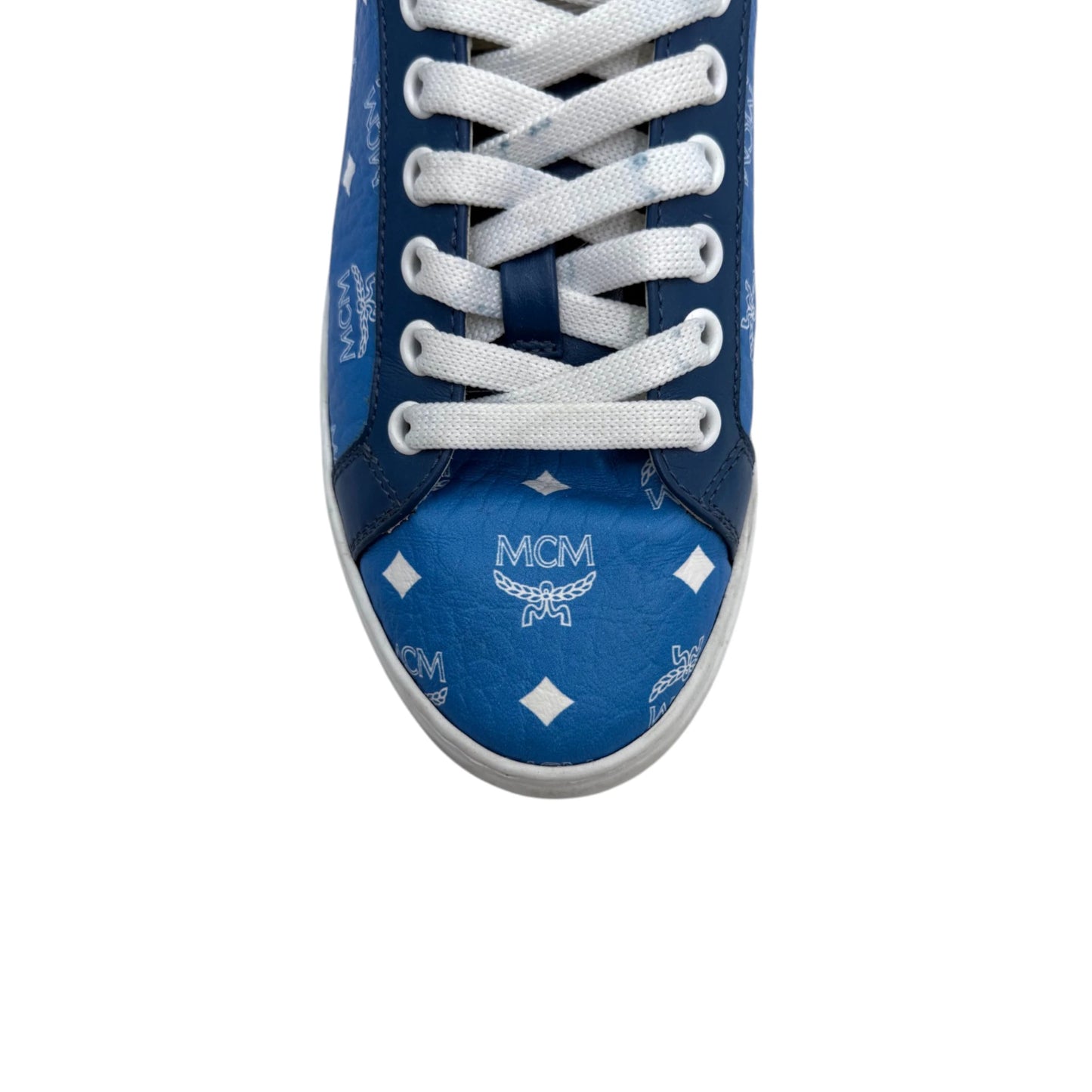 MCM Blue Visetos Mongogram Sneakers
