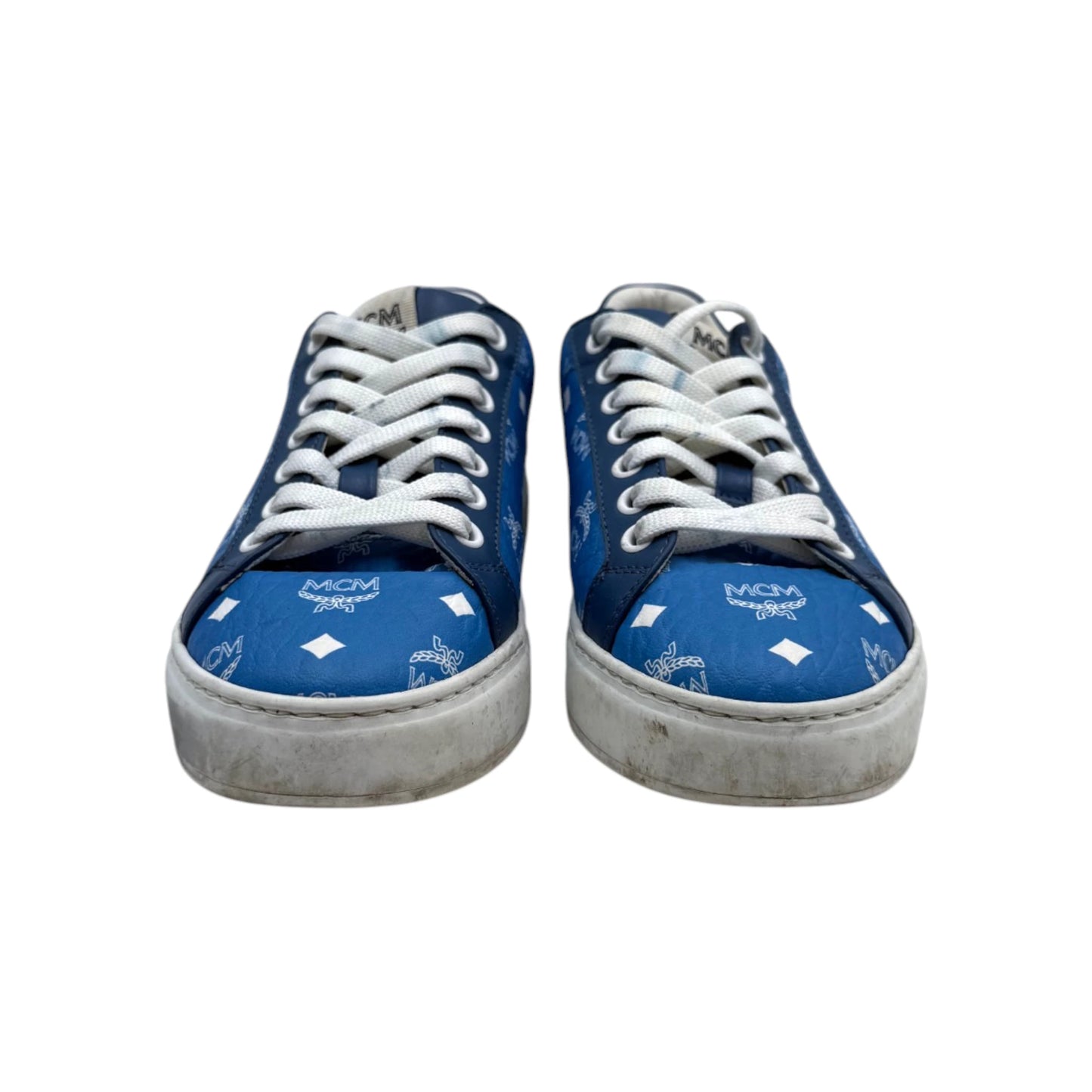 MCM Blue Visetos Mongogram Sneakers