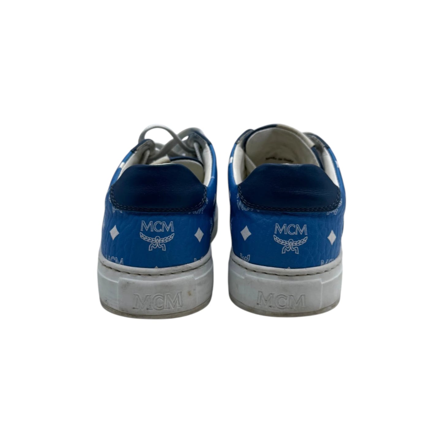MCM Blue Visetos Mongogram Sneakers