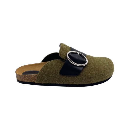 J.W Anderson Olive Green Felt Men's Loafer Mule