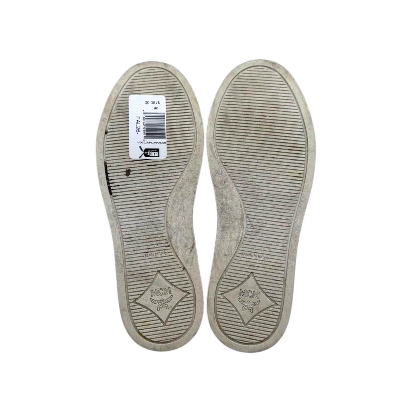 MCM Blue Visetos Mongogram Sneakers