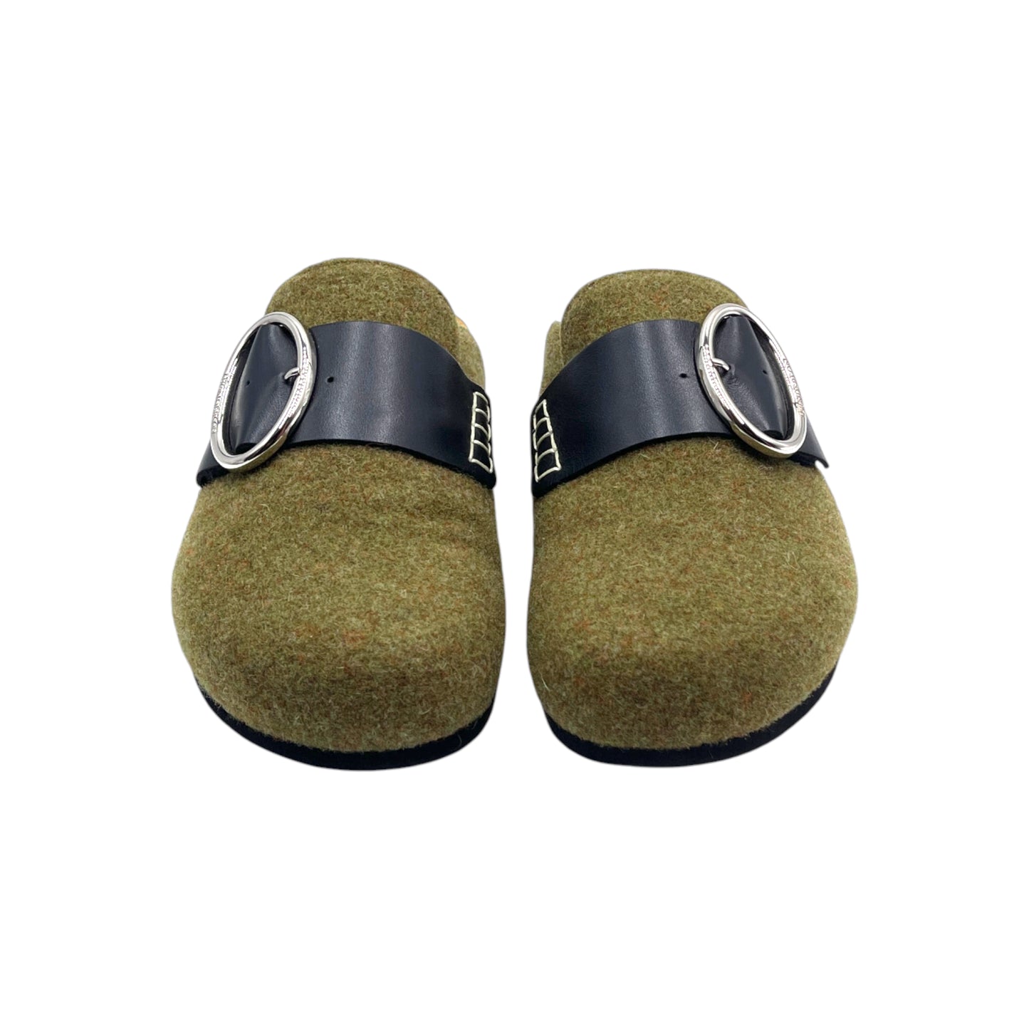 J.W Anderson Olive Green Felt Men's Loafer Mule