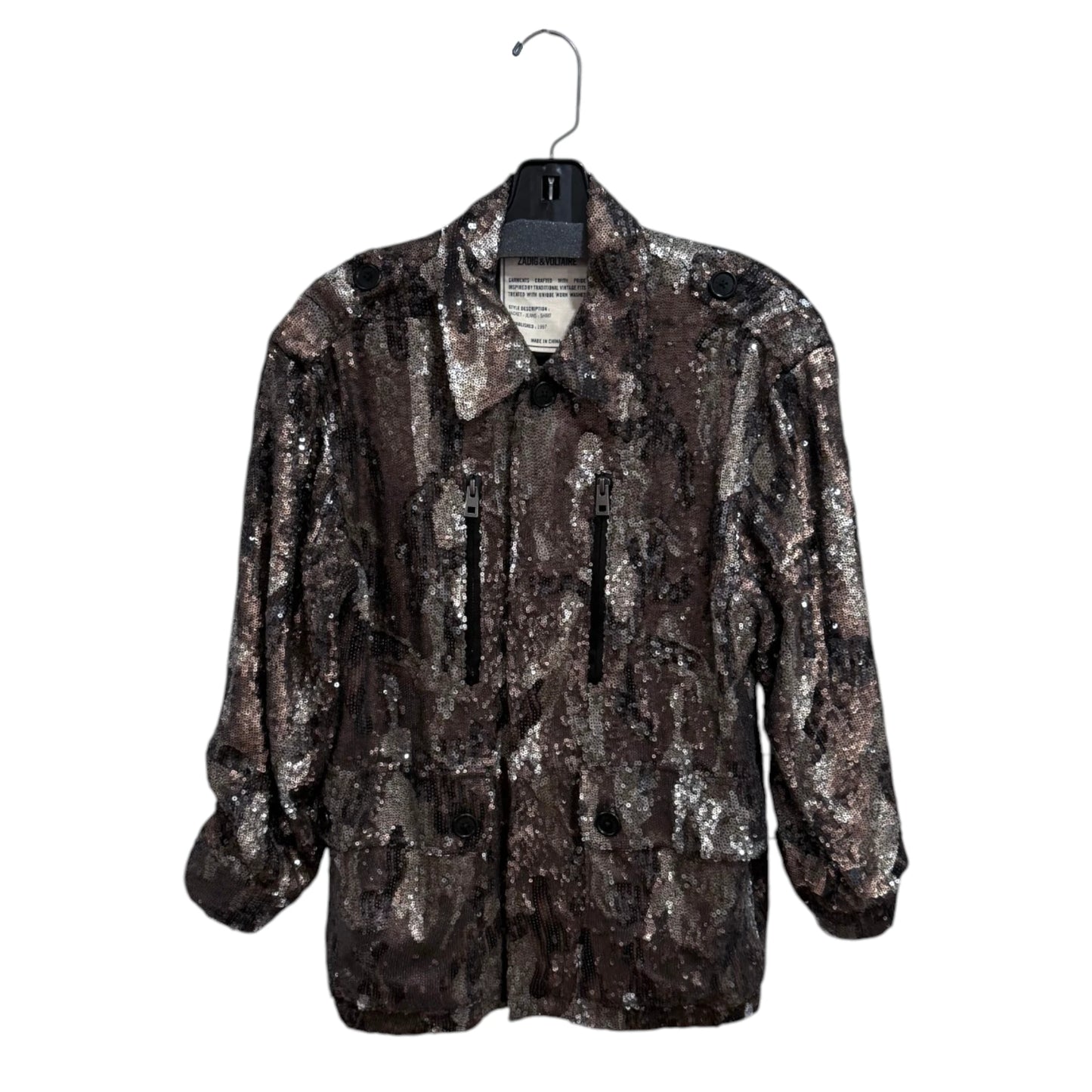 Zadig & Voltaire Sequin Camo Moto Jacket