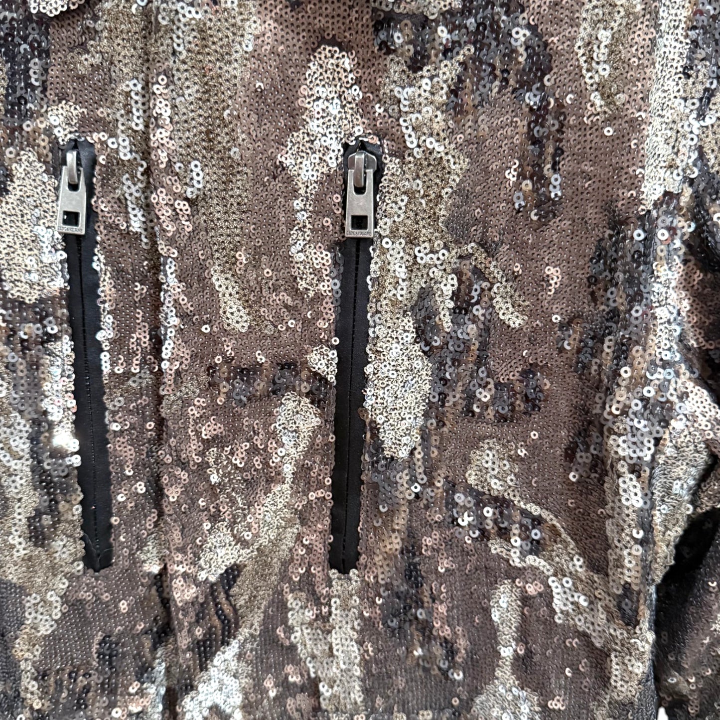 Zadig & Voltaire Sequin Camo Moto Jacket