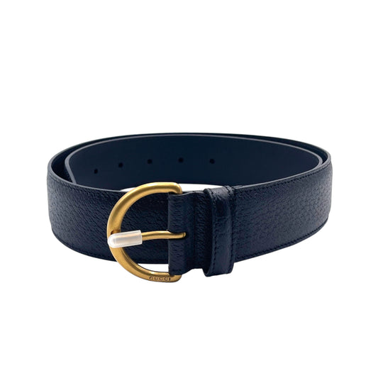 Gucci Black Leather D Ring Buckle - 85