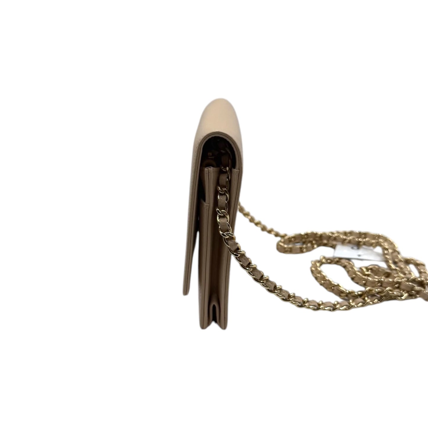 Chanel Beige Caviar Chain Wallet