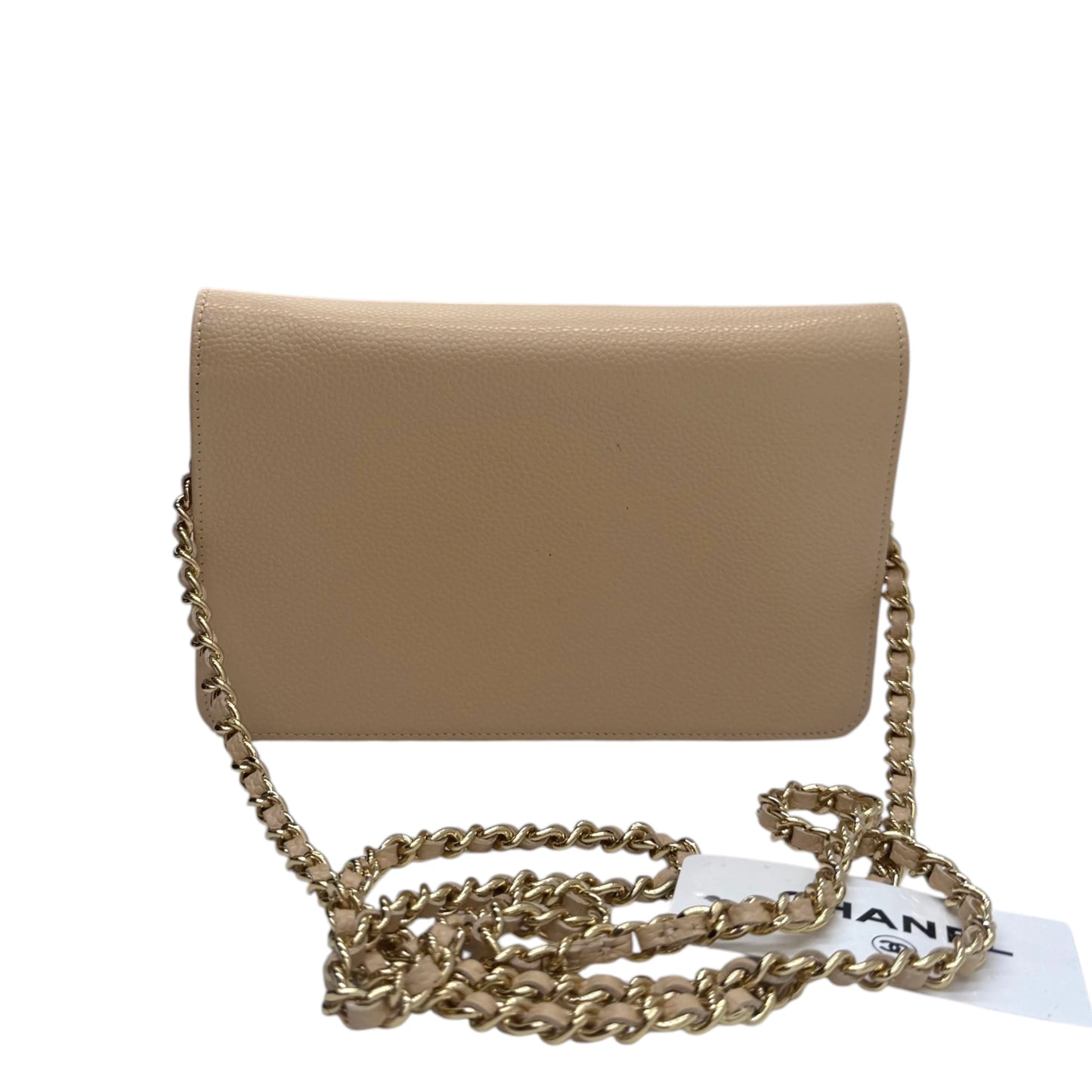 Chanel Beige Caviar Chain Wallet