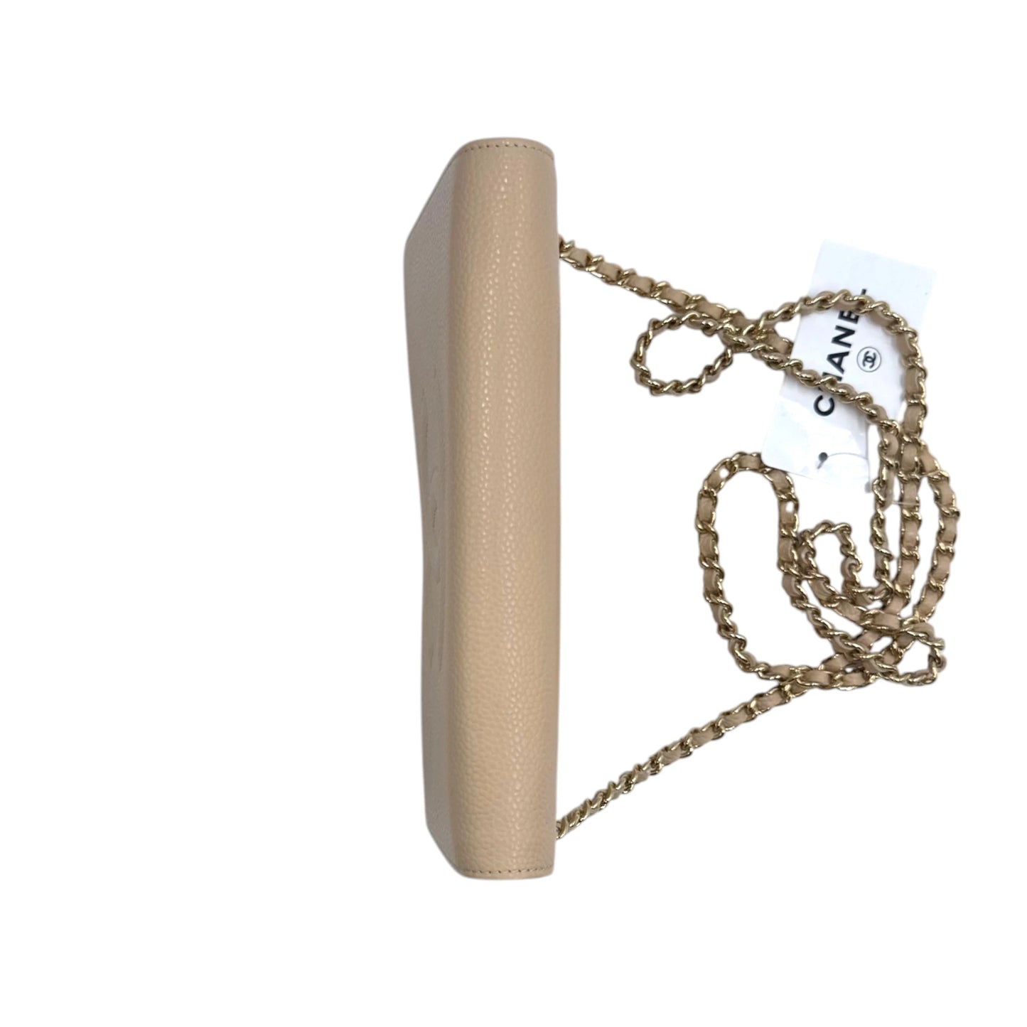 Chanel Beige Caviar Chain Wallet