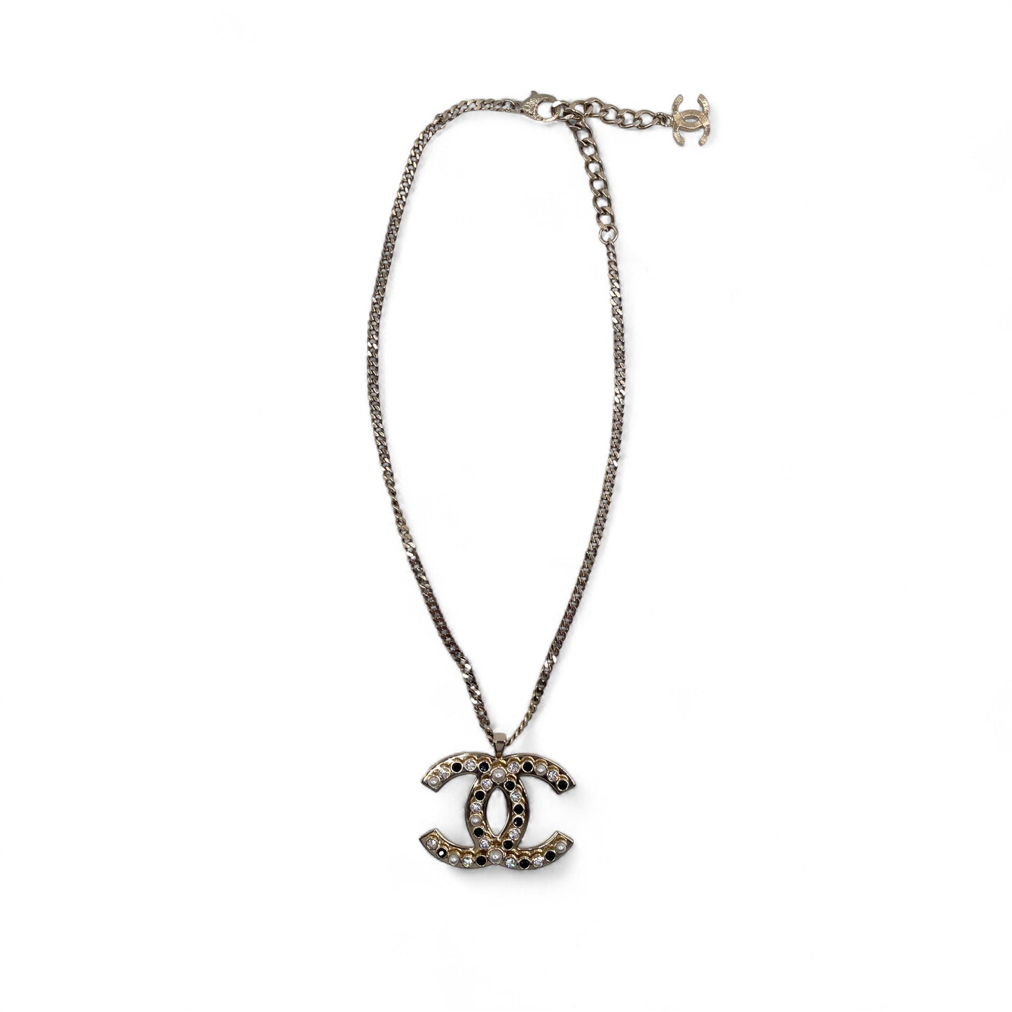 Chanel CC Crystal Pendant Necklace