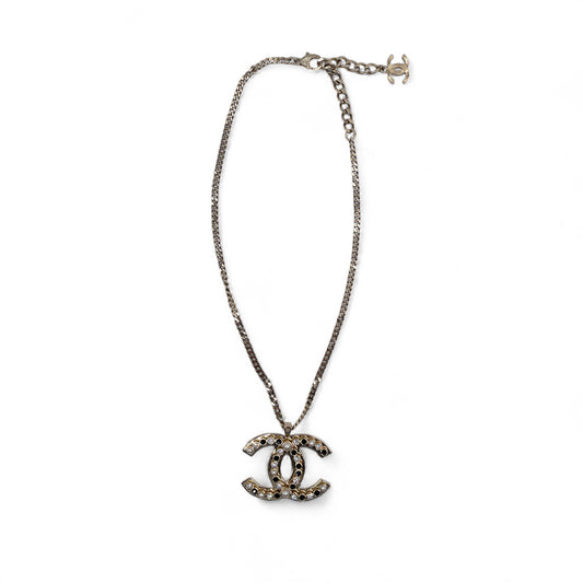 Chanel CC Crystal Pendant Necklace
