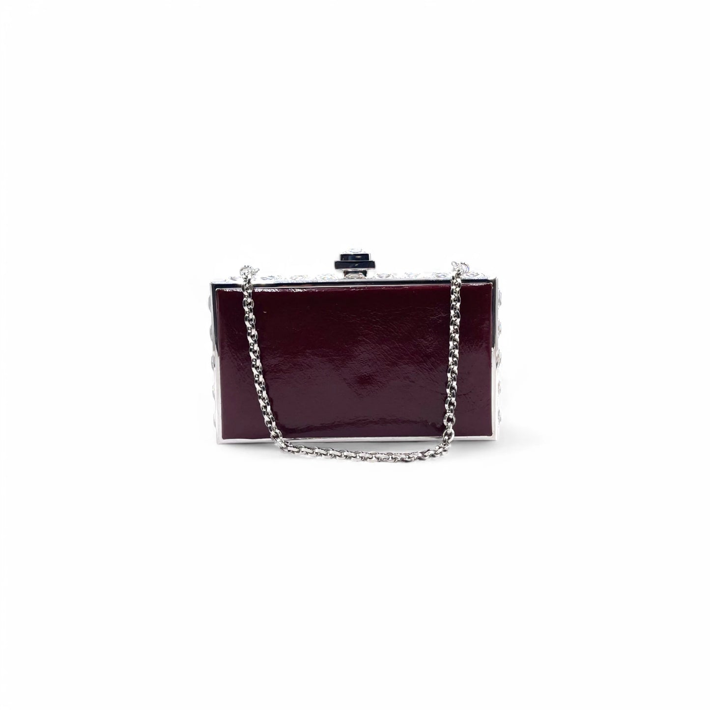 Judith Leiber Burgundy Jewel Top Bag