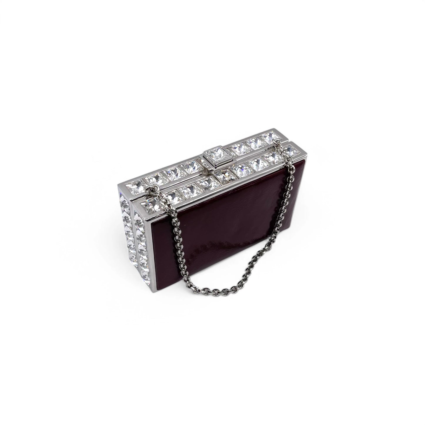 Judith Leiber Burgundy Jewel Top Bag