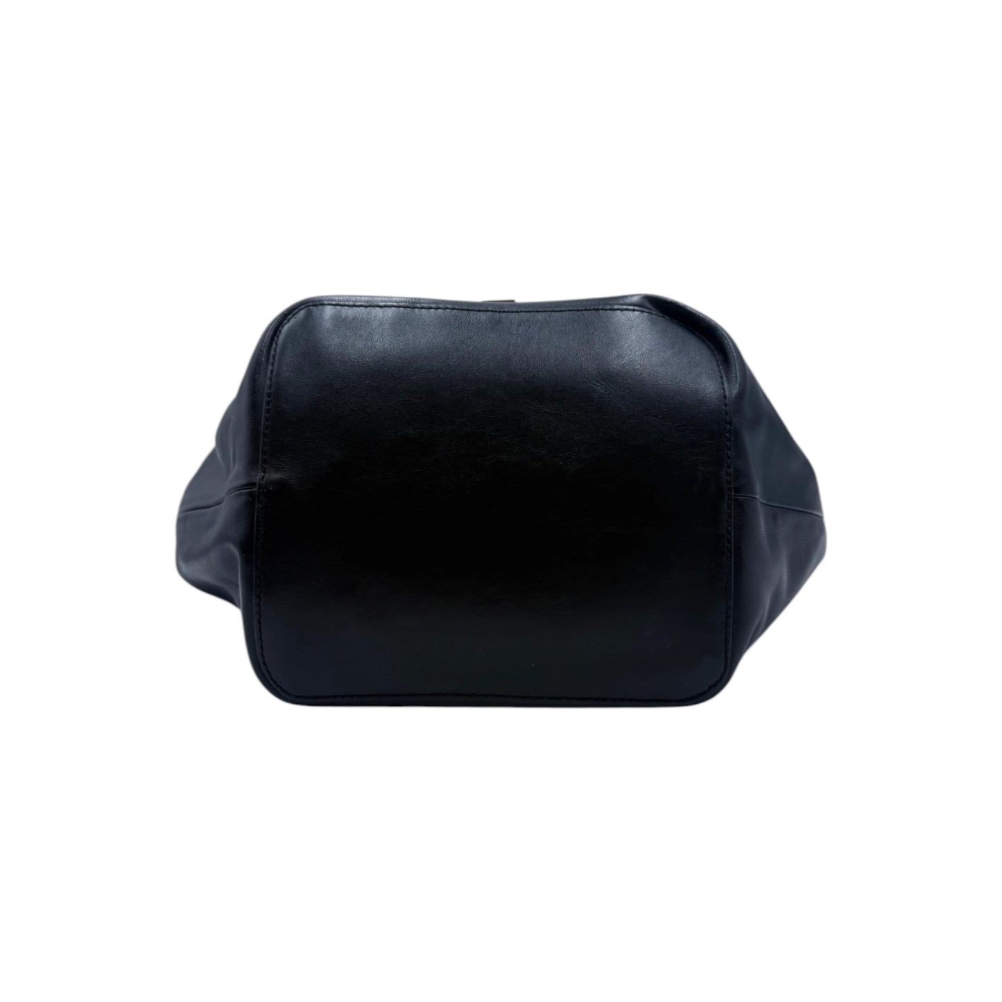 FRAME Black Leather Scrunch Top Handle Bag