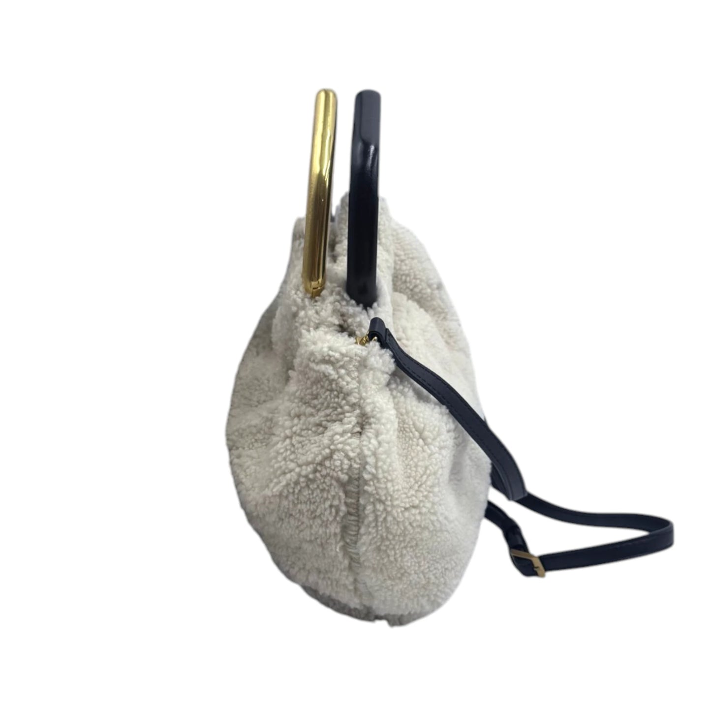 STAUD Camille Shearling Top Handle Bag