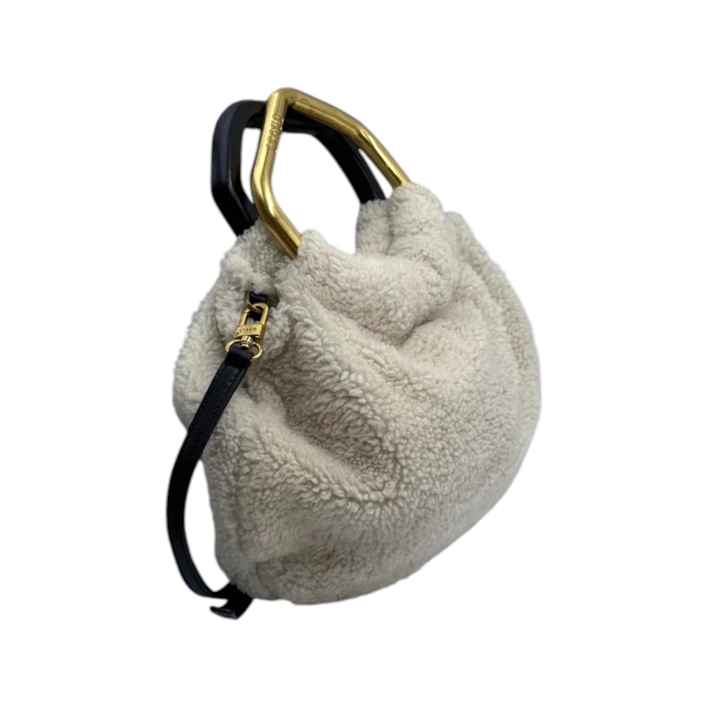 STAUD Camille Shearling Top Handle Bag