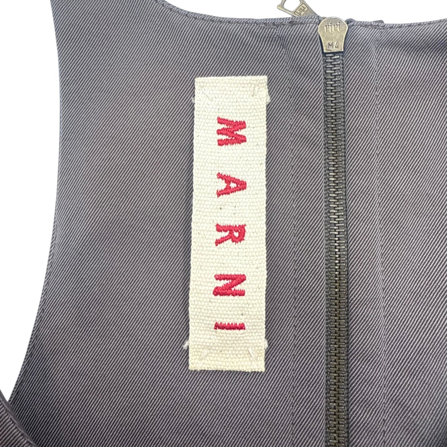 Marni Grey Elastic Waist Utility Dress