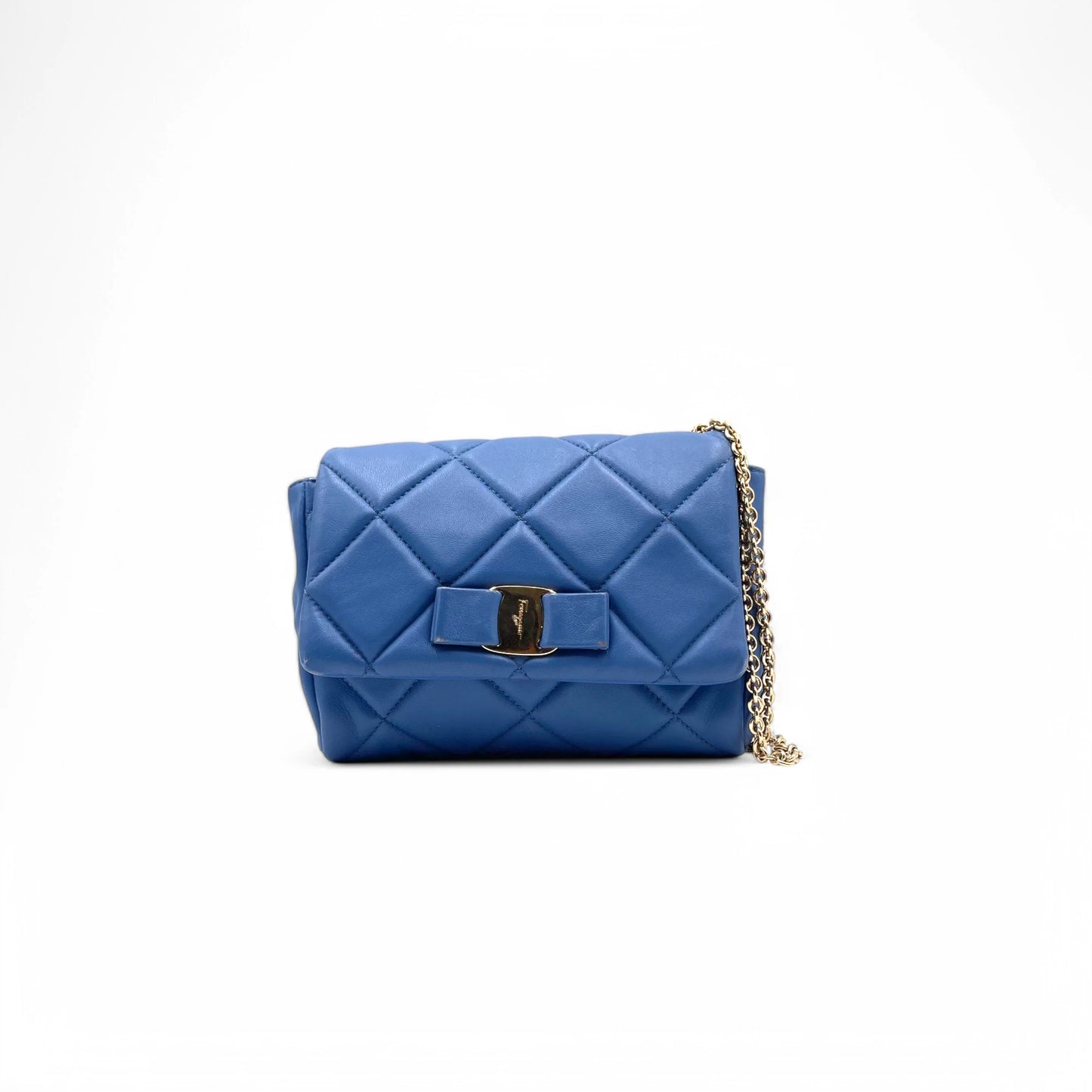 Ferragamo Blue Quilted Bag