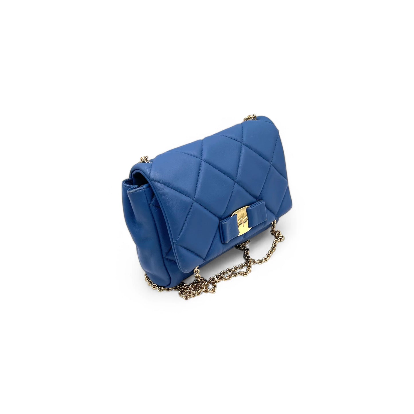 Ferragamo Blue Quilted Bag