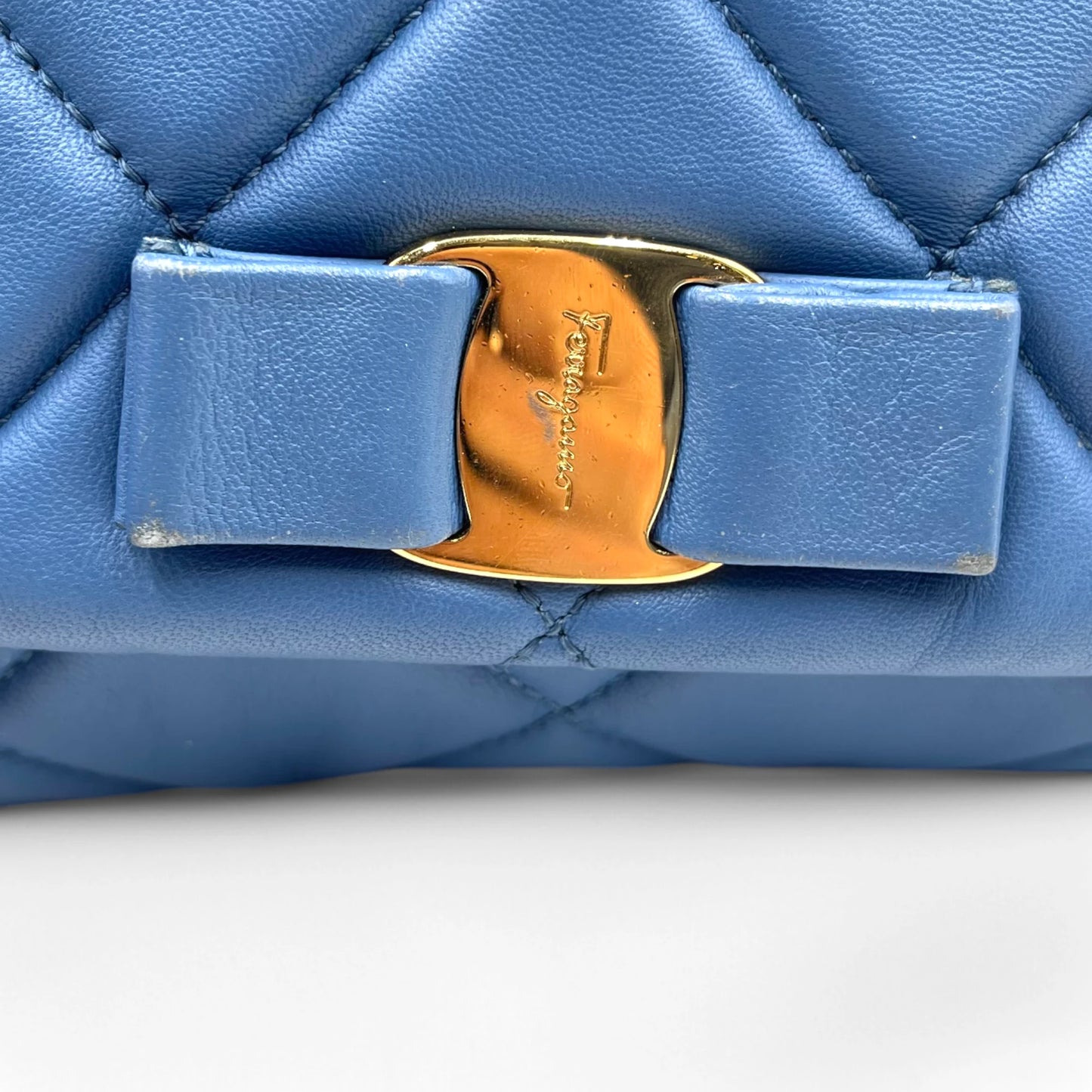 Ferragamo Blue Quilted Bag