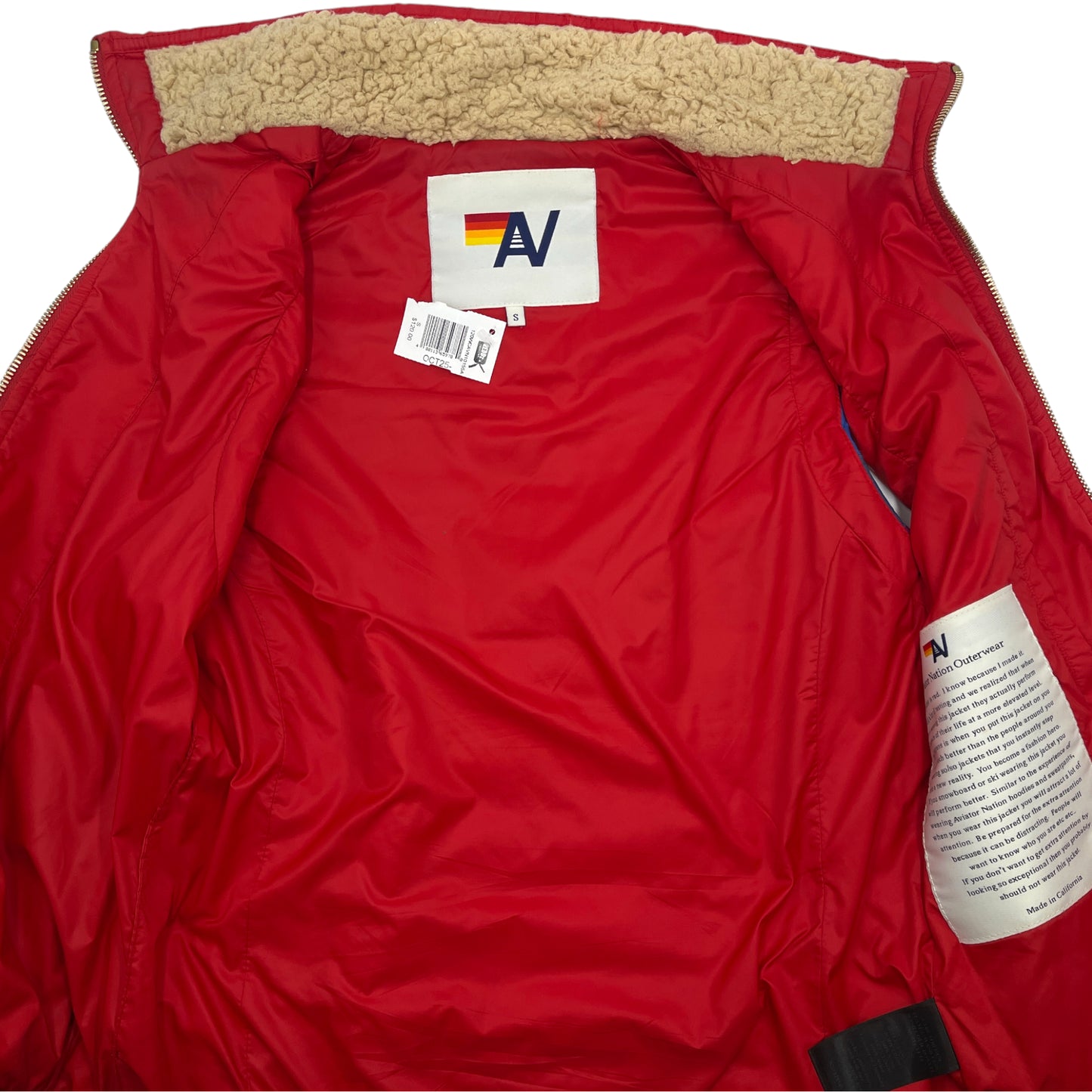 Aviator Nation Red Puffer Vest