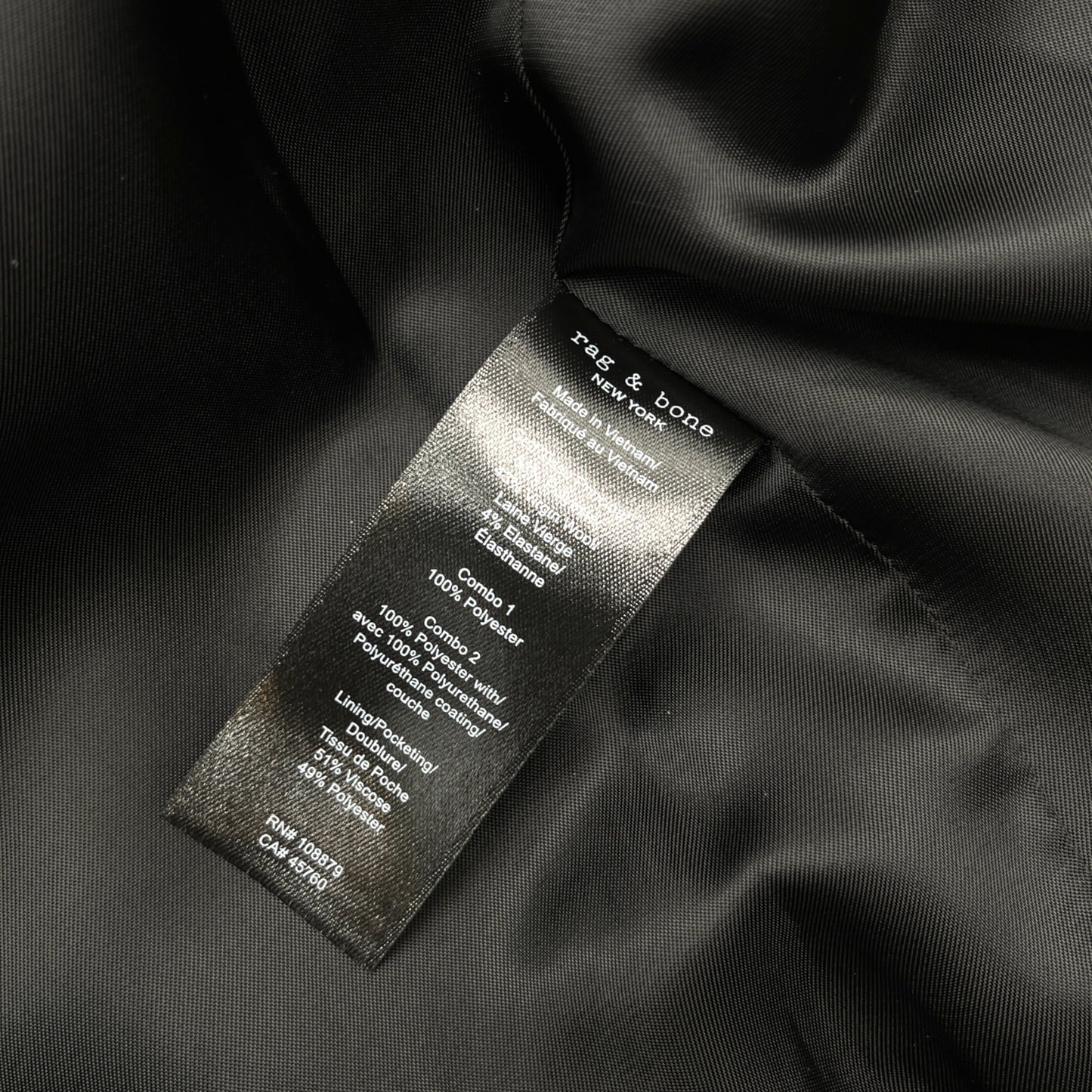 Rag & Bone Black Tie-Waist Virgina Blazer