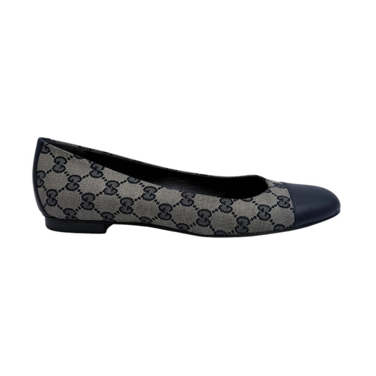 Gucci Monogram Canvas Cap-toe Ballet Flats