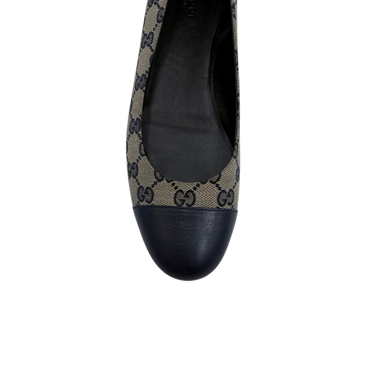 Gucci Monogram Canvas Cap-toe Ballet Flats