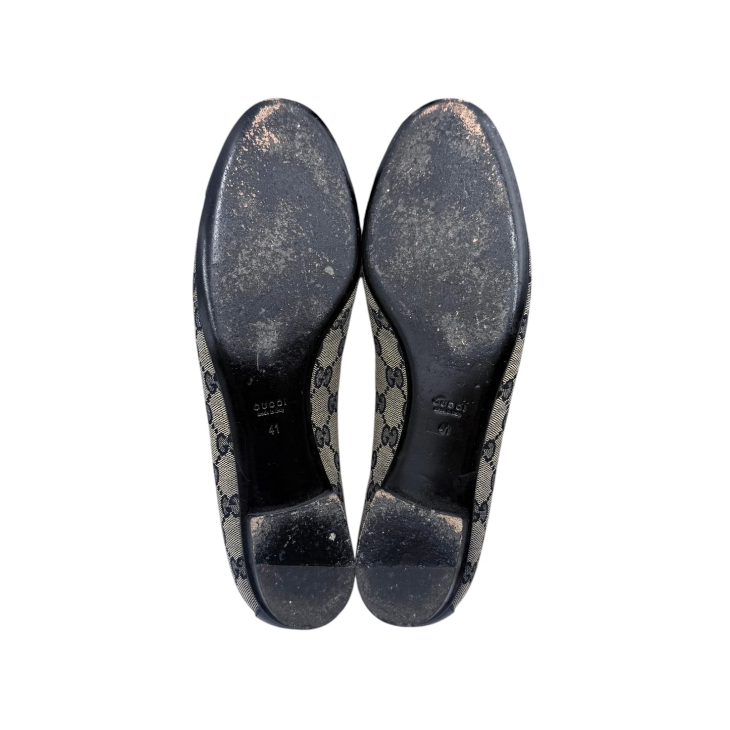 Gucci Monogram Canvas Cap-toe Ballet Flats