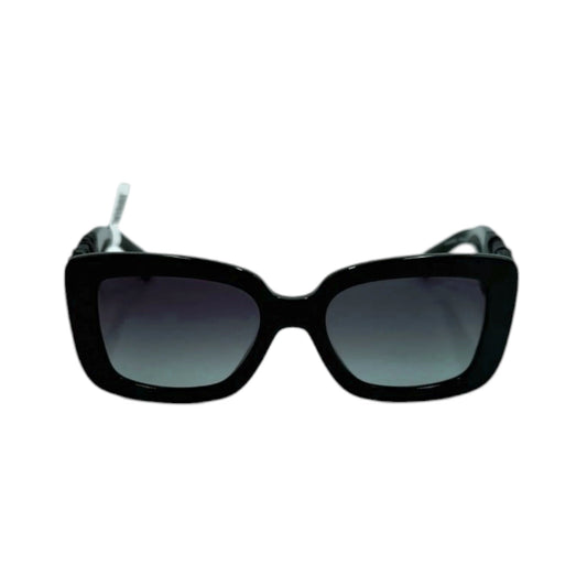 Chanel Green Pleated Calfskin Square Sunglasses