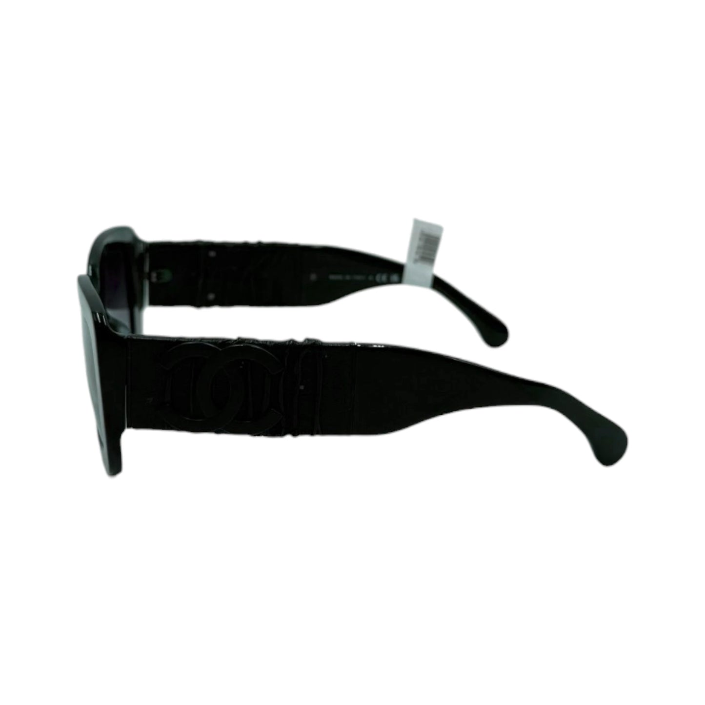 Chanel Green Pleated Calfskin Square Sunglasses