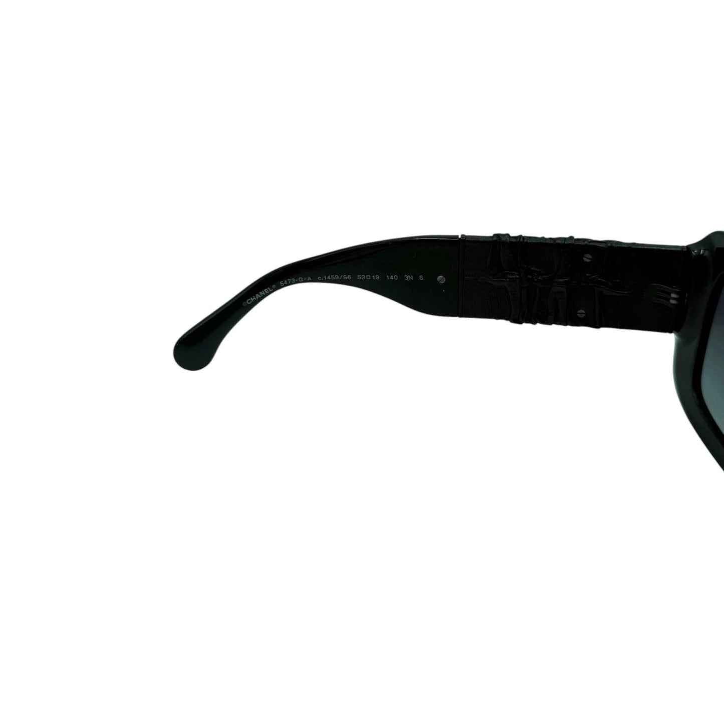 Chanel Green Pleated Calfskin Square Sunglasses