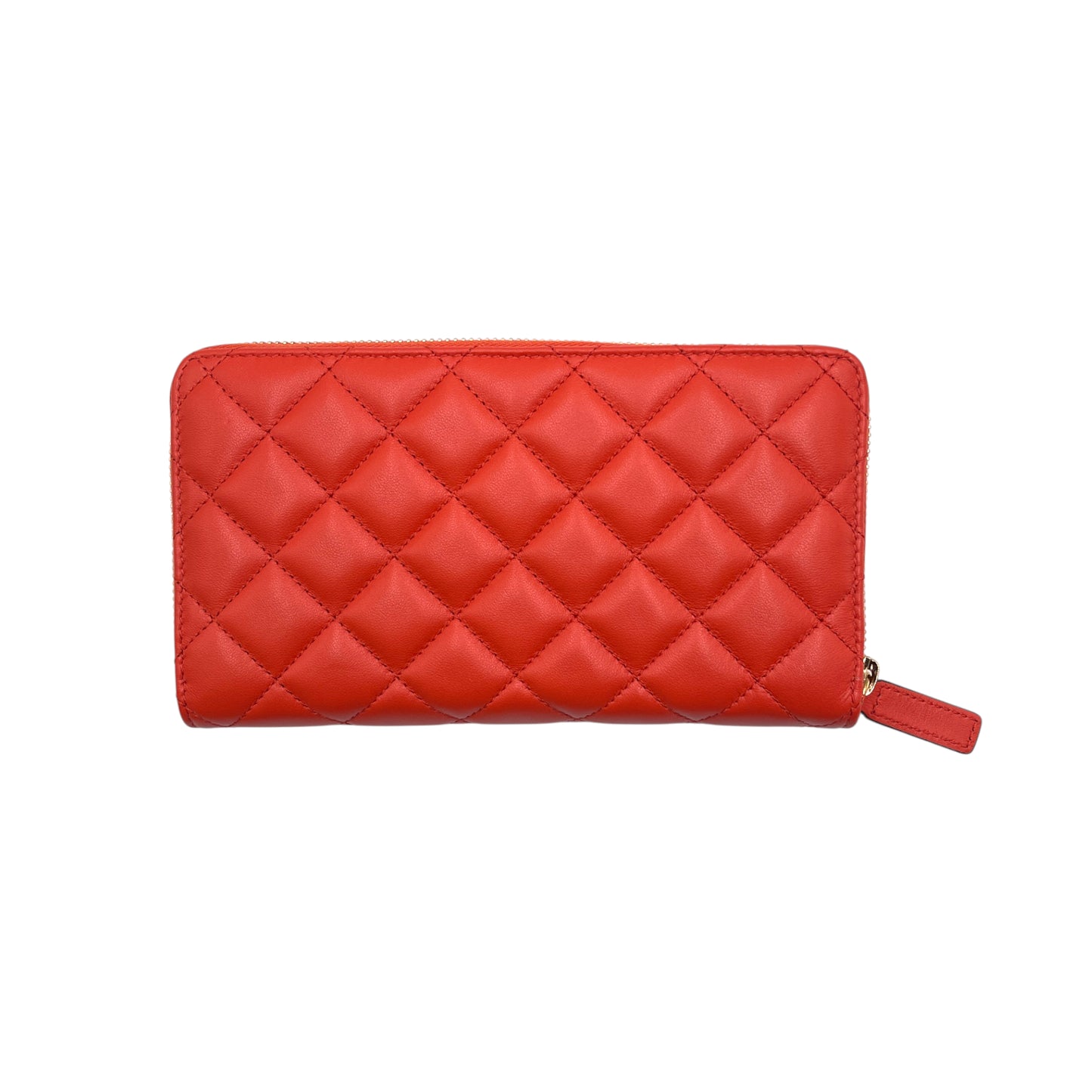 Versace Orange Quilted Leather Wallet