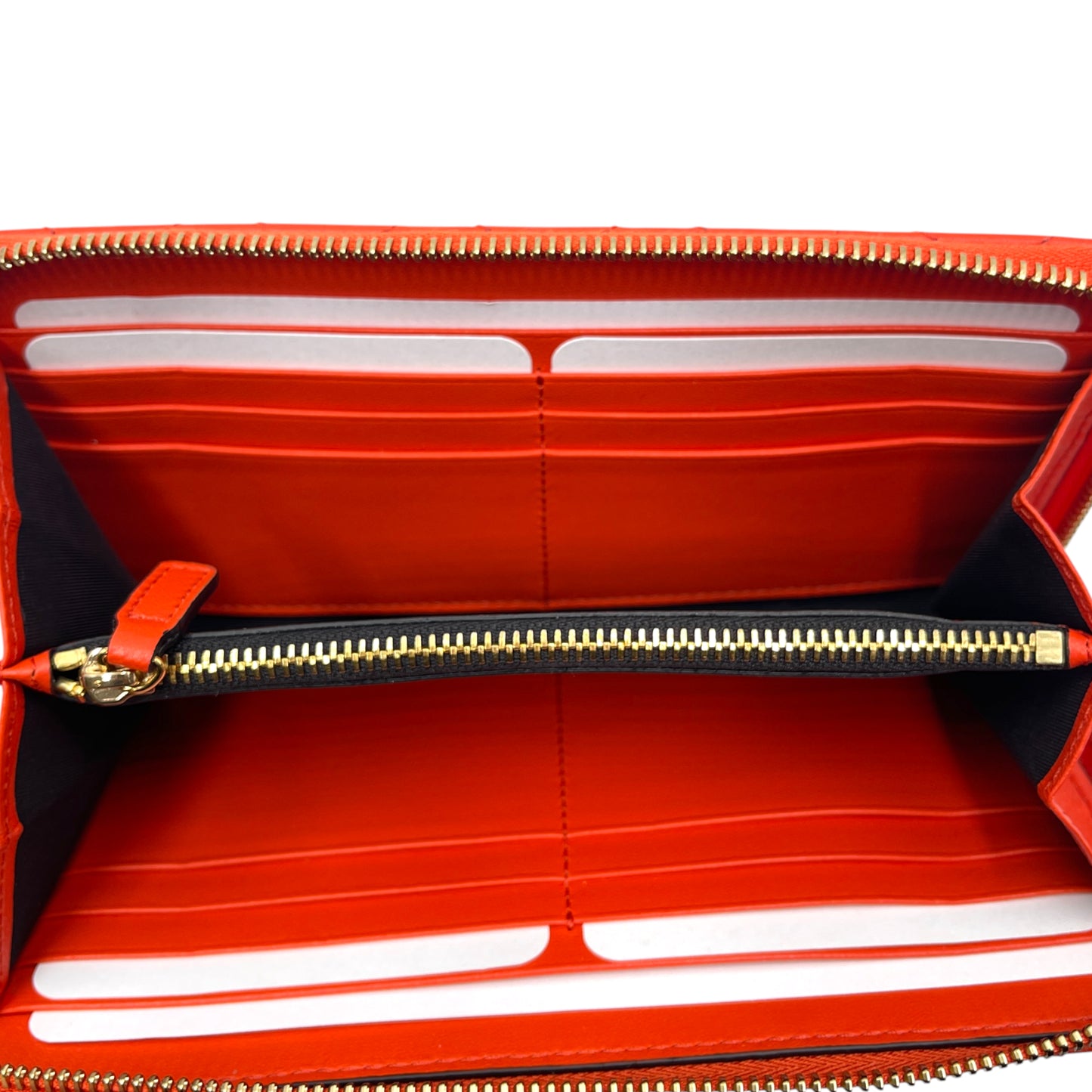 Versace Orange Quilted Leather Wallet