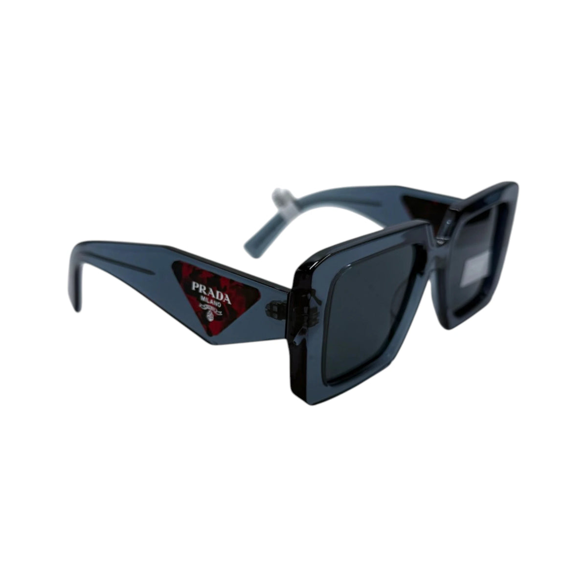 Prada Grey Transparent Symbole Square Sunglasses