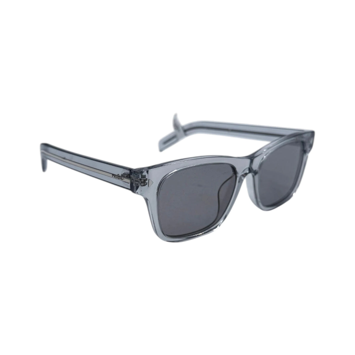 Prada Clear Azure Logo Square Sunglasses
