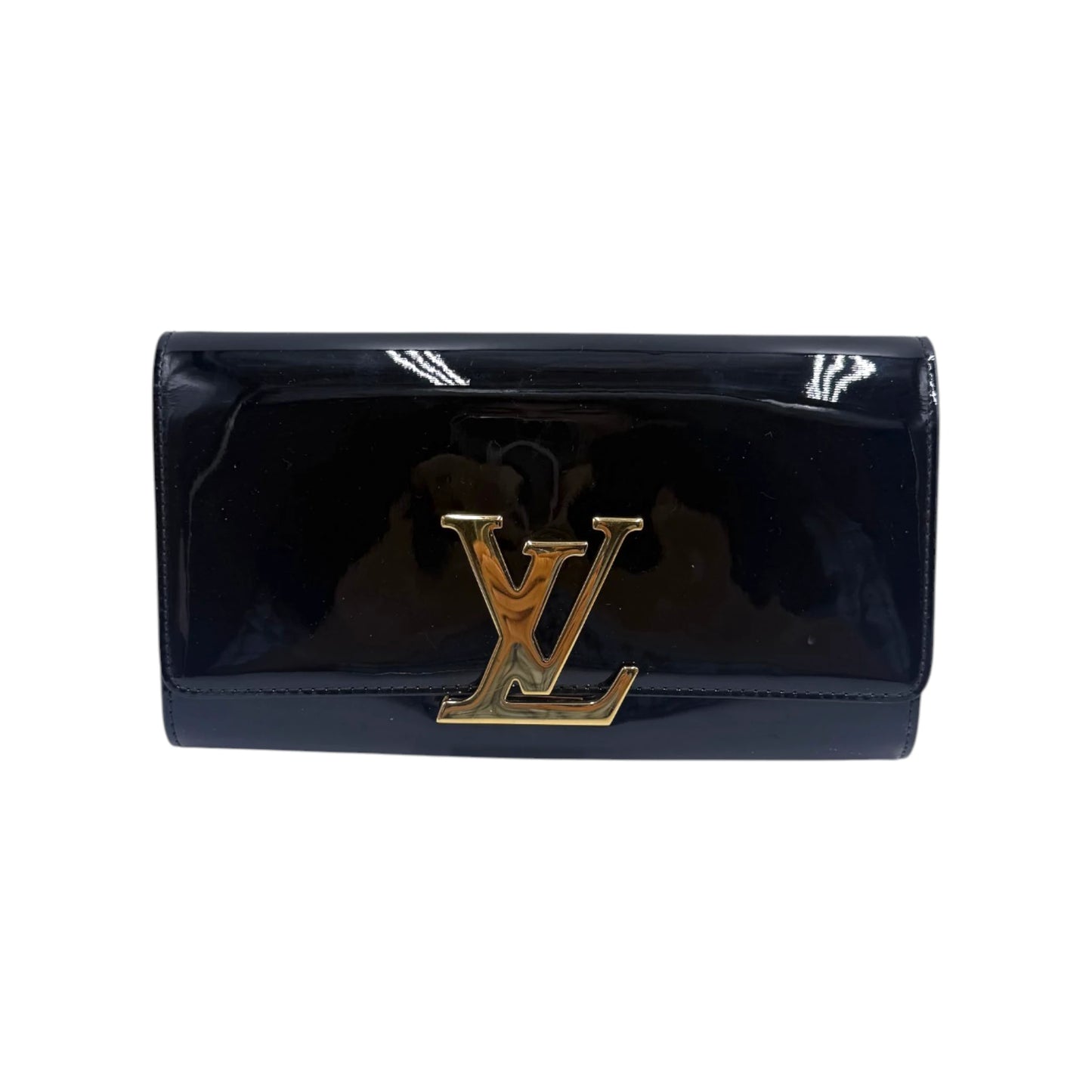 Louis Vuitton Logo Black Louise Pouch Clutch