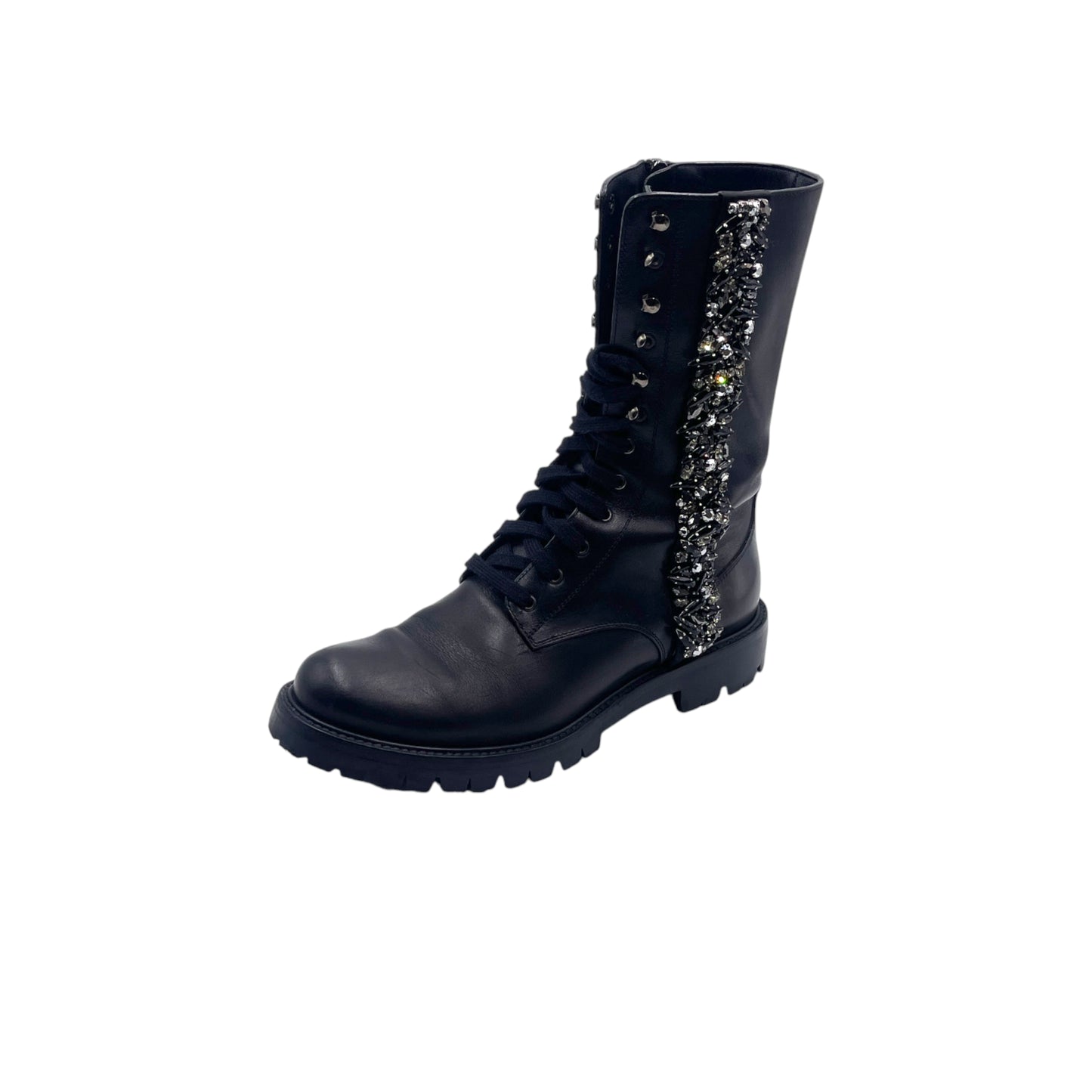 Rene Caovilla Leather Crystal Boots