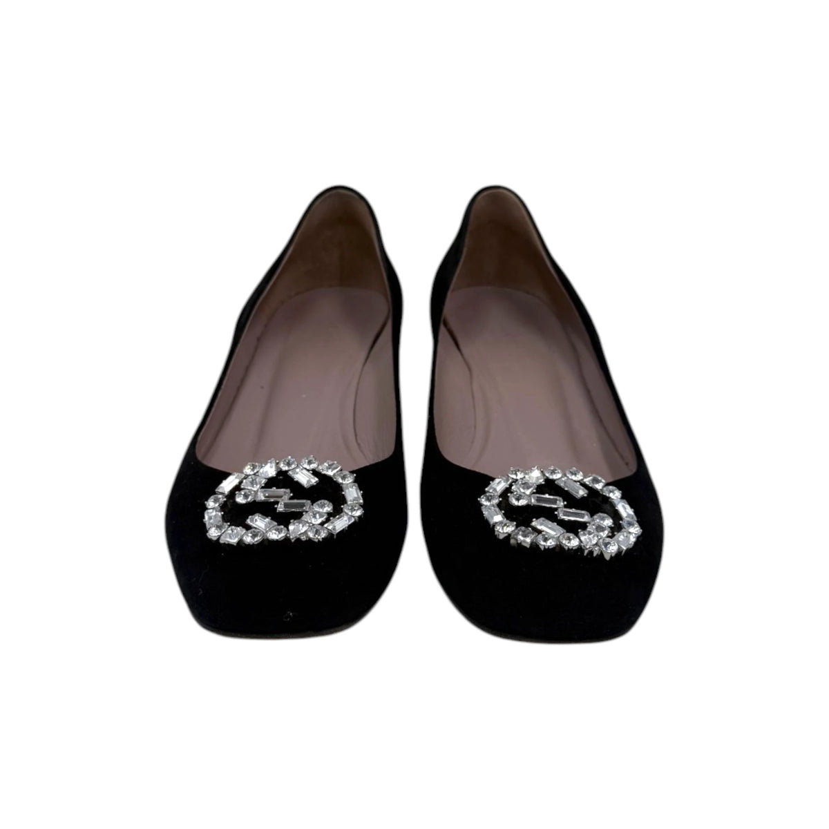 Gucci Interlocking G Logo Suede Ballet Flats