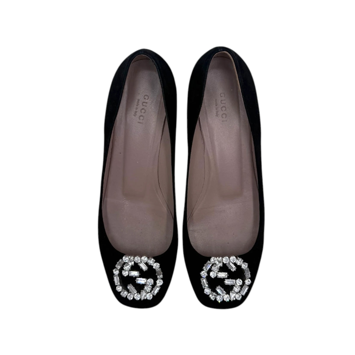 Gucci Interlocking G Logo Suede Ballet Flats