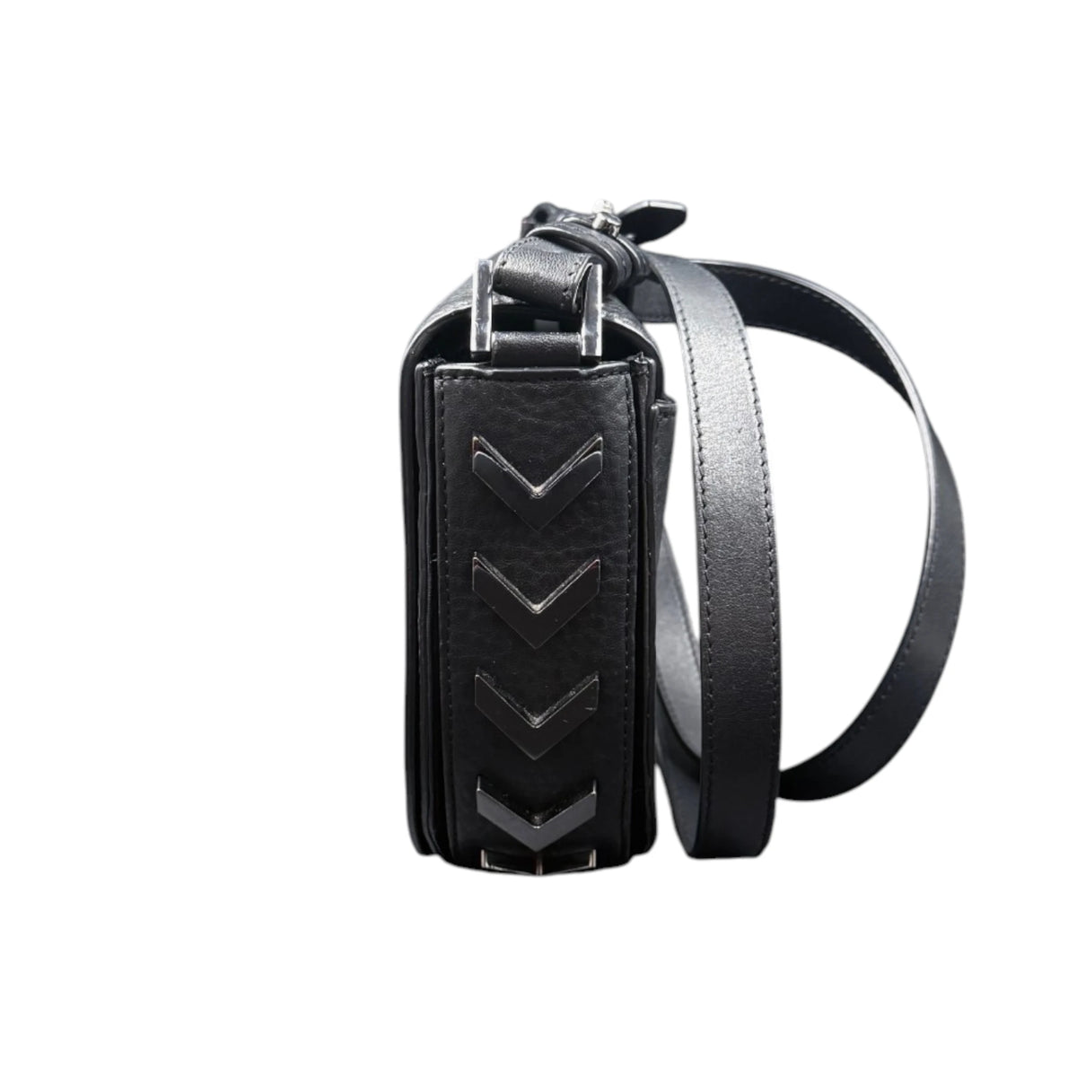 Mackage Rima Black Chervon Crossbody Bag