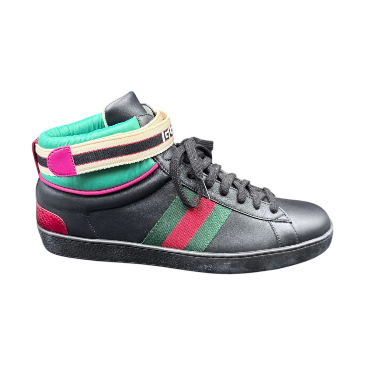 Gucci Black Stripe Ace High-Top Sneakers
