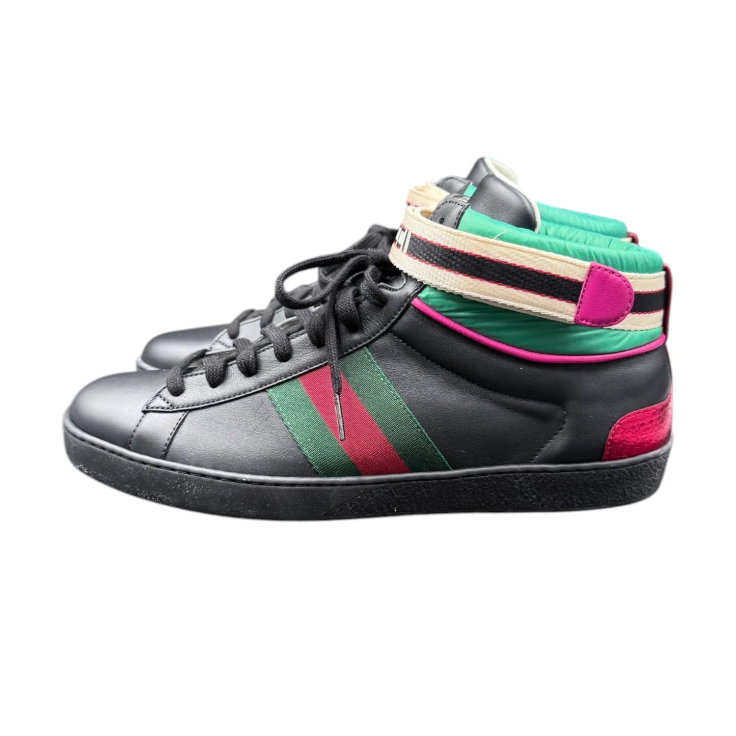 Gucci Black Stripe Ace High-Top Sneakers