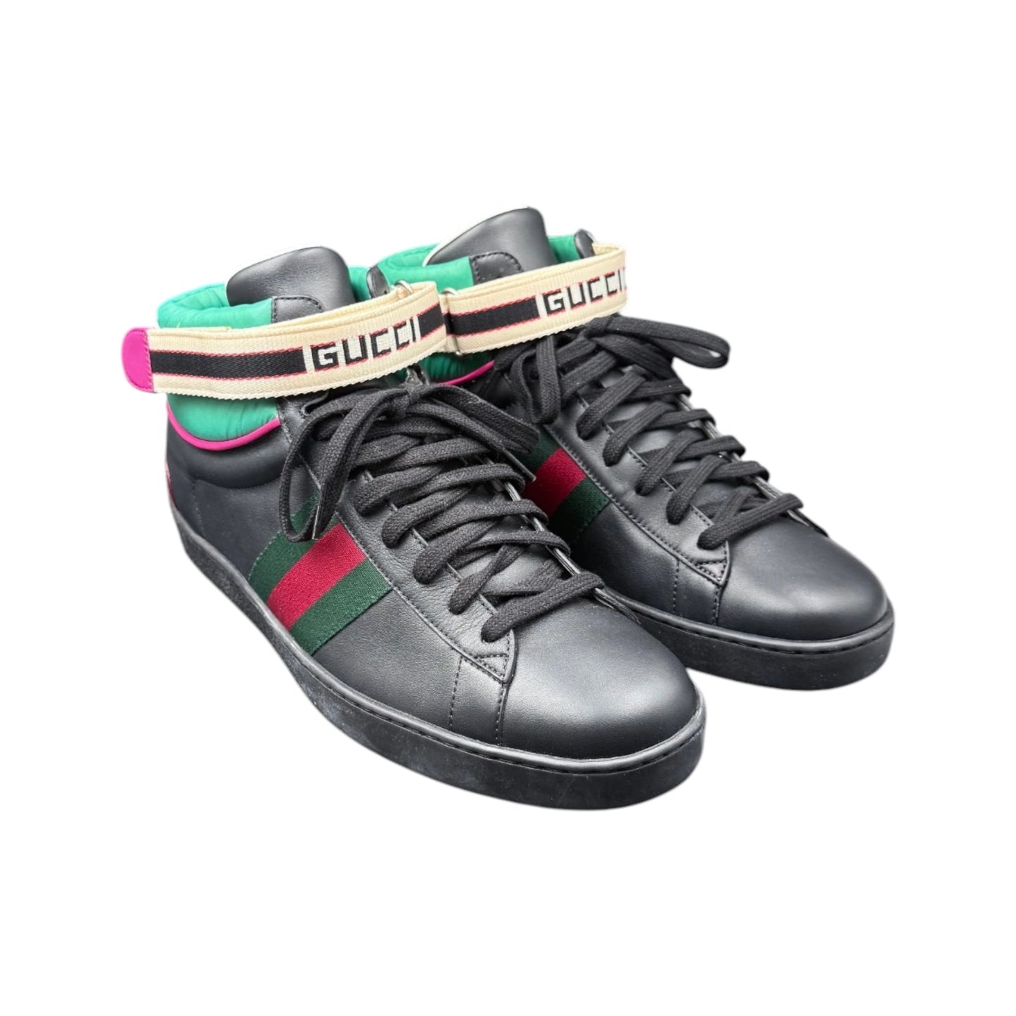 Gucci Black Stripe Ace High-Top Sneakers
