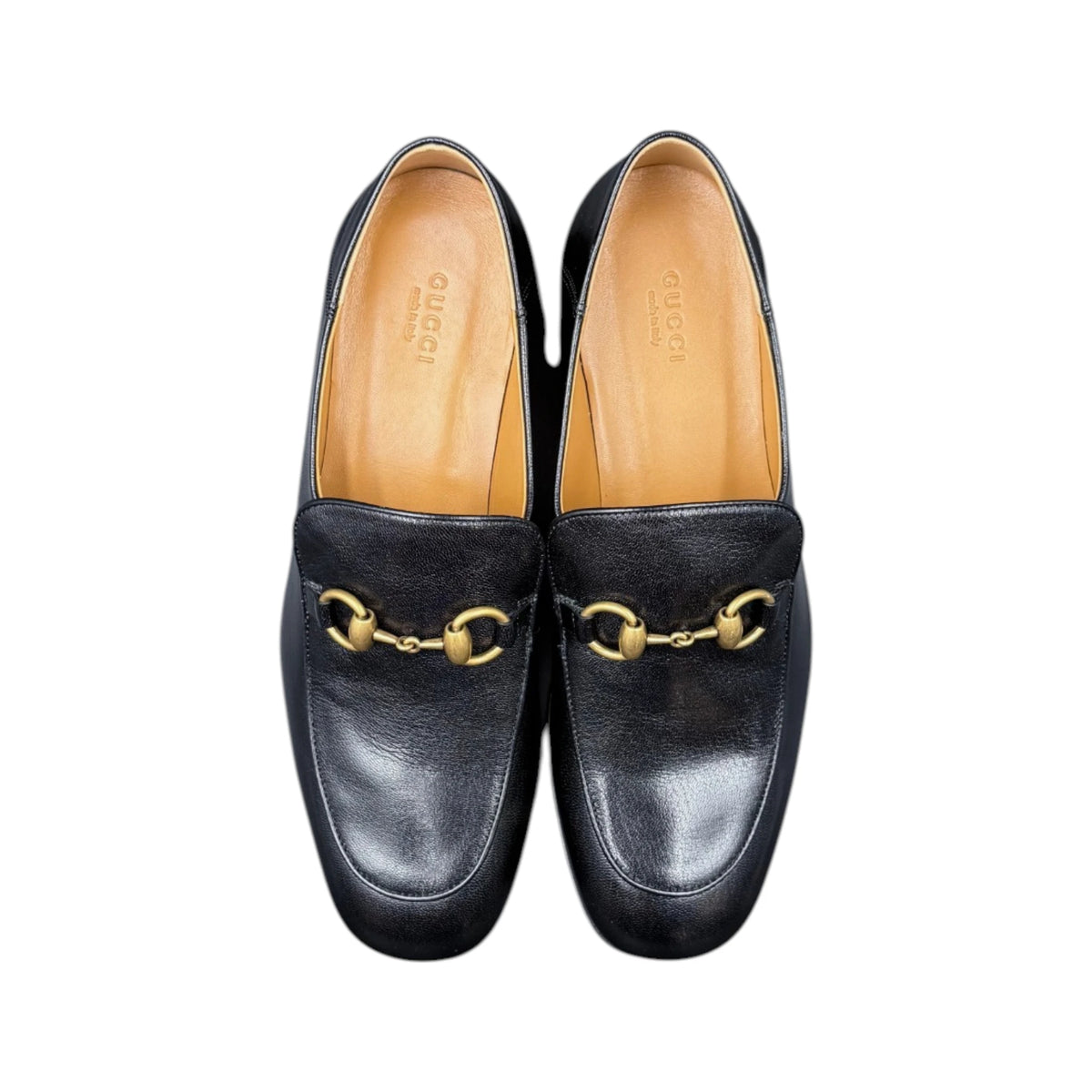Gucci Black Goatskin Horse Bit Loafer
