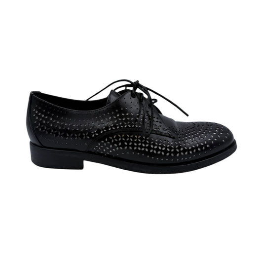 Alaïa Leather Perforated Accent Derby Shoes