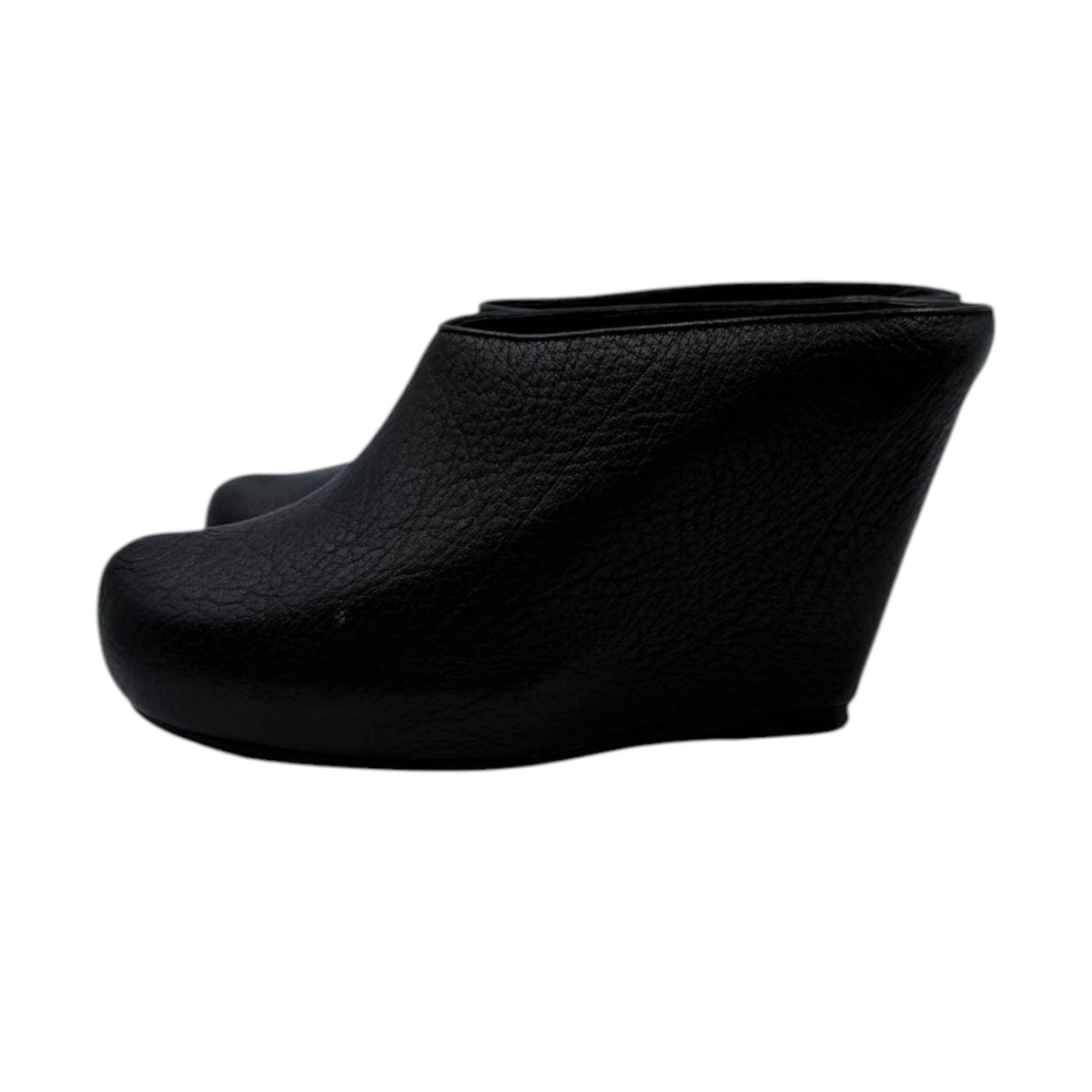 Rick Owens Leather Wedge Mules